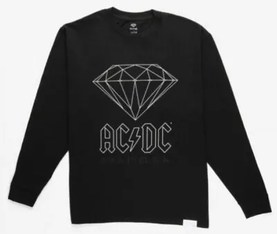 Buy DIAMOND SUPPLY CO X AC/DC BACK IN BLACK L/S T-SHIRT - M - BLACK - POWER UP TOUR • 39.99£