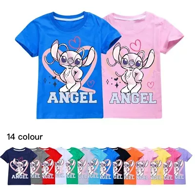 Buy Popular Children's Lilo And Stitch Cotton Short Sleeve T-shirt Casual NewT-shirt • 9.02£