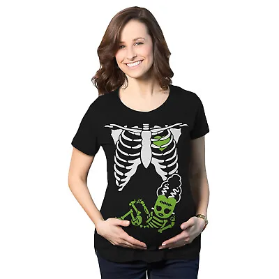 Buy Maternity Bride Of Frankenstein Pregnancy Tshirt Cute Halloween Baby Bump Tee • 9.03£