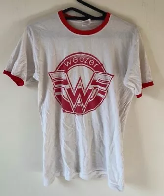 Buy Weezer T Shirt Rare Indie Rock Band Merch Ringer Tee Rivers Cuomo Size Medium • 15.30£