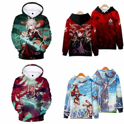 Buy Kaedehara Kazuha Mech Hoodie Genshin Impact Pullover Sweatshirt Kids Clothes New • 20.58£