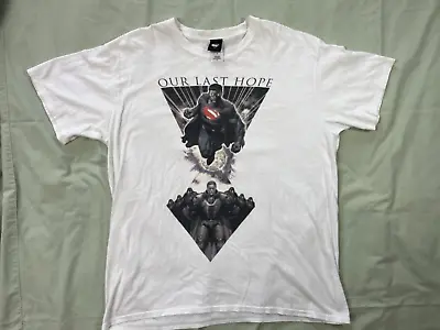 Buy Superman T Shirt Mens Large White Print DC Legends Short Sleeve Cotton Logo • 0.99£