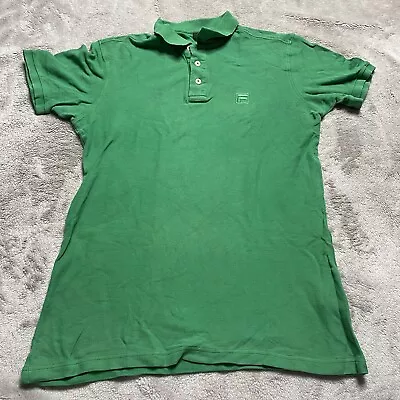 Buy FILA Polo Shirt Mens Small Green Collar Logo Button TShirt • 15£