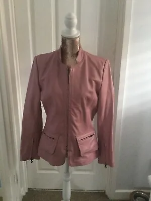 Buy Womens Pink Leather Style Jacket Size 12 • 10.50£
