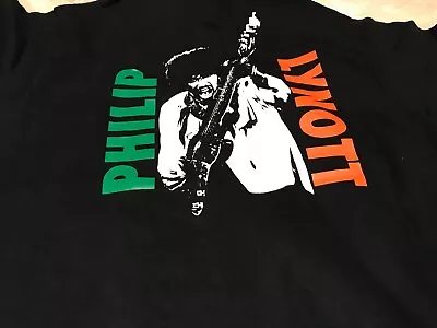 Buy Phil Lynott / Thin Lizzy/ Ultra Rare Tee Shirt Irish Flag Back Print See Pics • 47.25£