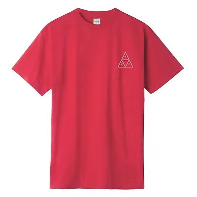 Buy Huf Hologram Triple Triangle Logo Tee Shirt Rose Wood Red • 34.95£