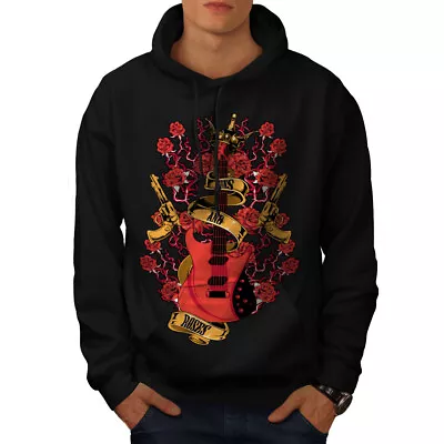 Buy Wellcoda Roses And Guns Rock Mens Hoodie, Band Casual Hooded Sweatshirt • 25.99£