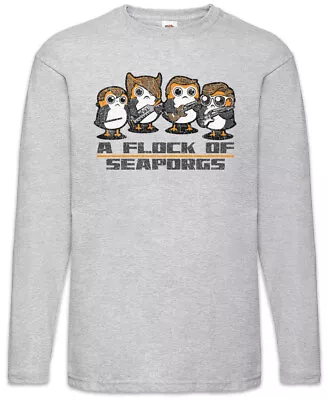 Buy A Flock Of Seaporgs Men Long Sleeve T-Shirt Star Porg Porgs Fun Wars Band • 29.99£