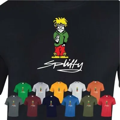 Buy Spliffy Men T Shirt Peace Smoke Weed Retro Raver 90s Eclipse Cool Summer Clothes • 8.99£