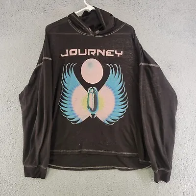Buy Journey Hoodie Womens 2XL XXL Black Pullover Sweater Retro Rock Band Big Print • 14.75£