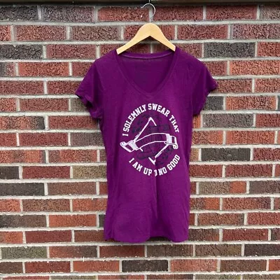 Buy Harry Potter Purple Marauder’s Map V Neck Short Sleeve Tee Shirt • 28.42£