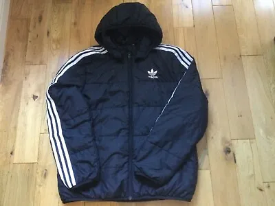 Buy Boys Adidas Black White Padded Jacket Aged 13/14 Years Anorak Coat • 15£