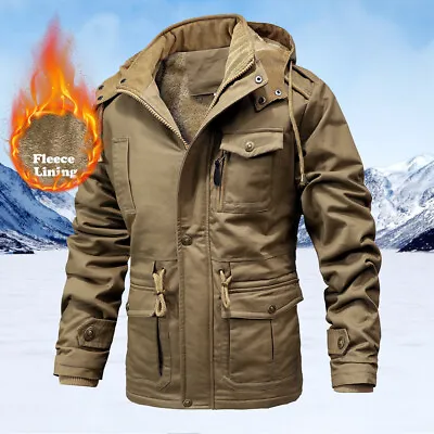 Buy Mens Outdoor Tactical Military Jacket Winter Warm Overcoat Combat Hooded Coat UK • 25.59£