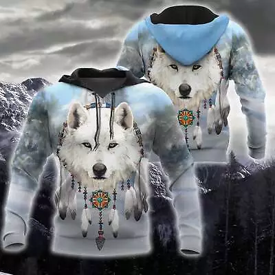 Buy Dreamcatcher Wolf 3D Warm Hoodies Super Fast Safe  Free Delivery 5 To 15 Days • 46.38£
