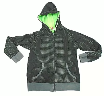 Buy Divided Womens Hoodie Black Mesh Covers Green Cotton Size 10 • 4.99£