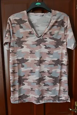Buy M&S Collection Ladies T-Shirt, Sizes 12 Or 16 (?), Pink Camouflage Mix, BNWOT • 4.99£