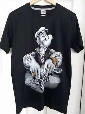 Buy Mens Popeye Poker Gangster T Shirt Black & Gold, Brand New Size Large Unbranded • 6.99£
