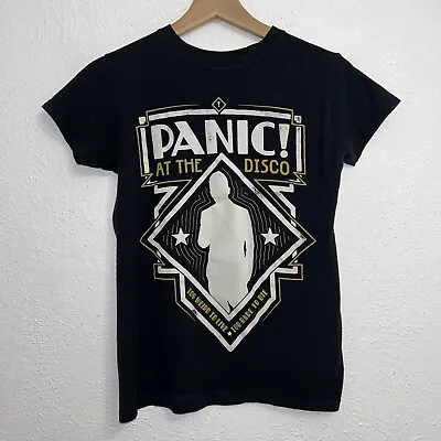 Buy Women’s Panic At The Disco To Wired To Live Tee Black T-Shirt Short Sleeve Sz XS • 14.06£