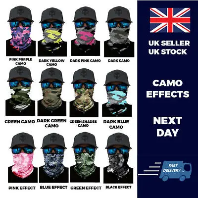 Buy Balaclava Neck Tube Scarf Snood Face Mask Warmer Bandana Multi-use Camo Prints • 4.99£
