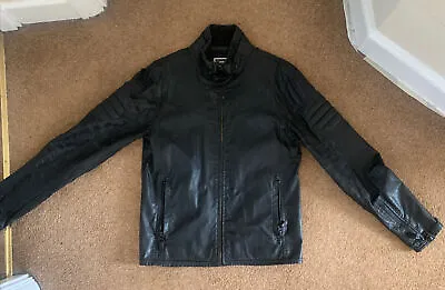 Buy G-Star RAW Men's Biker Leather Jacket, Black • 32.99£