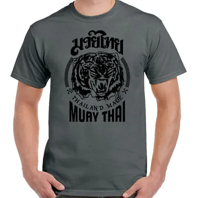 Buy MUAY THAI T-SHIRT, Mens MMA UFC Martial Art Training Top Gym TIGER Glove Fighter • 10.94£