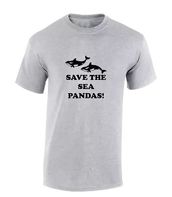Buy Save The Sea Pandas Mens T Shirt Funny Joke Animal Killer Whale Design Premium • 7.99£