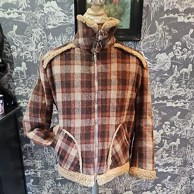 Buy Retro Vintage 1970s Mens Hepworths Trucker Lumberjack Coat Jacket Size 42 Medium • 50£