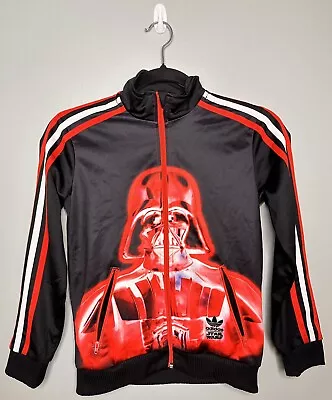 Buy Adidas Star Wars Darth Vader RARE Boy's Black Red Full Zip Jacket Small FLAW**** • 25.25£