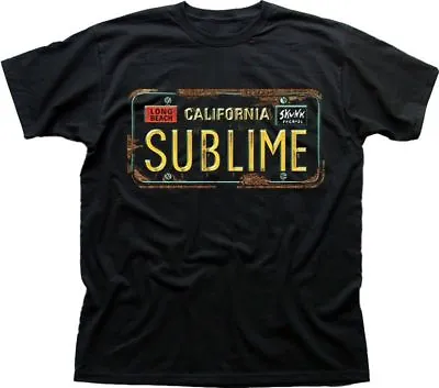 Buy SUBLIME LONG BEACH Car NUMBER Plate Black Printed Cotton T-shirt OZ9593 • 15.95£
