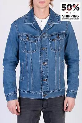 Buy LEE Rider Denim Jacket Size S Blue Unlined Garment Dye Button Front Collared • 9.99£