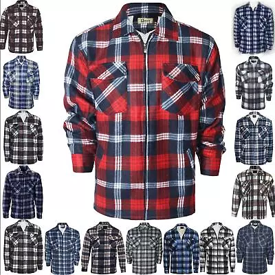 Buy Mens Fleece Lined Padded Shirt Sherpa Thick Warm Lumber Jack Work Winter M-2xl • 13.99£