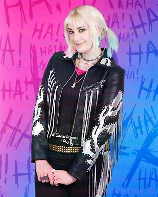 Buy Harley Quinn Birds Of Prey BOP Black Silver Fringe Leather Jacket Topshop Large • 245£