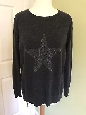 Buy Hush Star Charcoal Grey Sparkly Jumper, Lovely Condition, XS Oversized,chest 21” • 16.99£