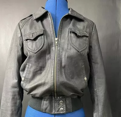 Buy Vintage Worn Once H&M Leather Motorcycle Jacket • 30£