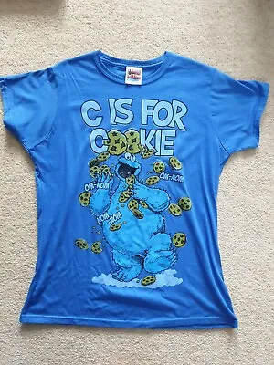 Buy Fame And Fortune Ladies Cookie Monster Tshirt Sixe Xl Blue • 15£