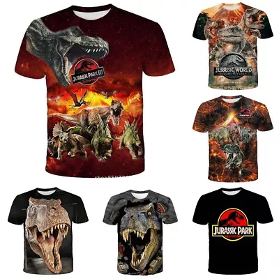 Buy Kids Boys Jurassic World Dinosaur 3D Casual Short Sleeve T-Shirt Tee Top Gift • 5.99£
