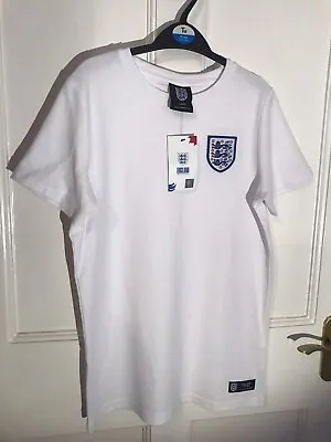 Buy Boys England Football Team Official Merchandise White T. Shirt BNWT Age 13 • 6£