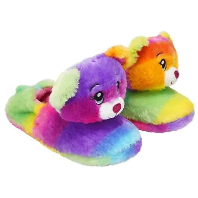 Buy Girls Kids Novelty Slippers 3D Plush Soft Cute Unicorn Rainbow Childrens Gift • 11.99£