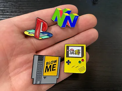 Buy Video Game Console Logos N64 PS1 NES Enamel Pin Badge - Metal Pin Gaming Merch • 4.95£