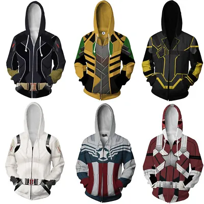 Buy Loki The Falcon Winter Soldier Black Widow Avengers Hoodie Sweatshirts Jacket • 17.40£
