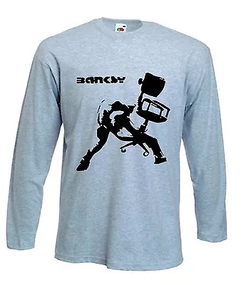 Buy BANKSY OFFICE CHAIR LONG SLEEVE T-SHIRT - The Clash London Calling - Sizes S-XXL • 15.95£
