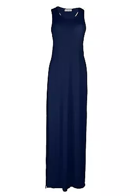 Buy Womens Ladies Cap Sleeve Double Side Slit High Waist Split Long Maxi Dress Top • 5.49£