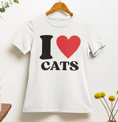 Buy I Love Cats T Shirt | Y2k | 2000s | 90s | Aesthetics  • 12.95£