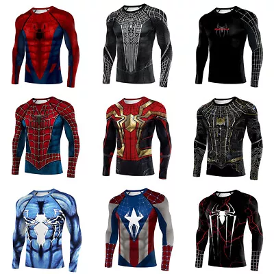 Buy Spiderman 3D T-Shirts No Way Home Cosplay Superhero Sports Men Quick Dry Top Tee • 14.40£