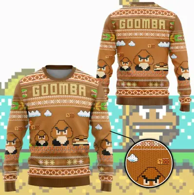 Buy Super Mario Goomba Christmas Ugly Sweater, Super Mario Characters 3D • 43.56£