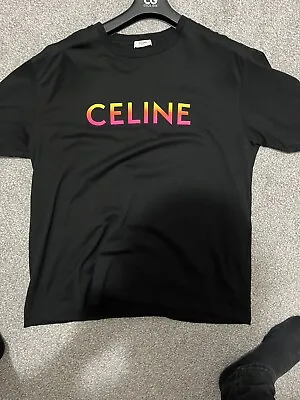 Buy Celine Men’s Black T Shirt Celine Motif Size XL • 220£