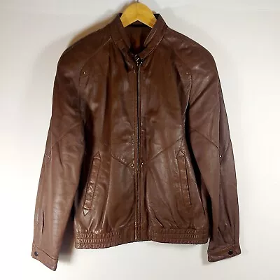 Buy Vintage Canada Leather Jacket, Brown  C&A Bomber Jacket, Mens, Size 36  Chest • 29.99£