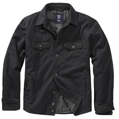 Buy Brandit Lumber Jacket Mens Padded Flannel Coat Check Shirt Warm Casual Black • 67.95£