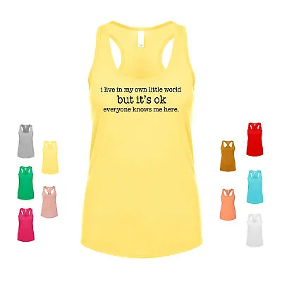 Buy I Live In My Own Little World But It's Ok Introverts Loner Facts Women's Tank • 19.88£
