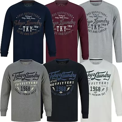 Buy Men's Tokyo Laundry Crew Neck Long Sleeve Jersey Cotton T-Shirt Top New • 10.95£